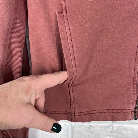 MARRAKECK Parkway Cotton Blend Moto Jacket | dusty rose - Picture 4 of 9